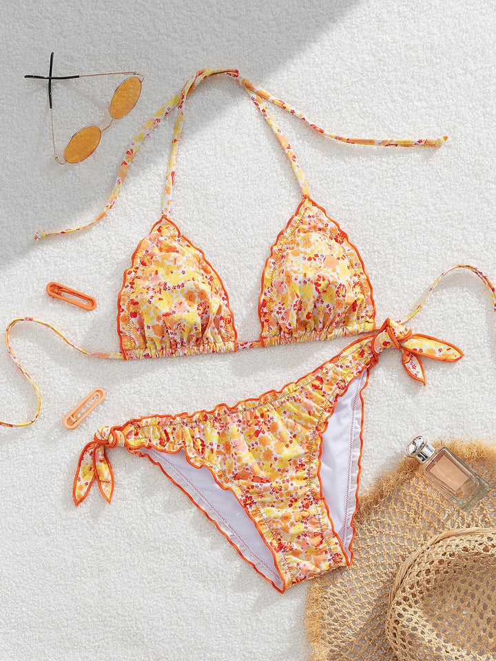 Damer floral mønstret trekant-bikini Skovae