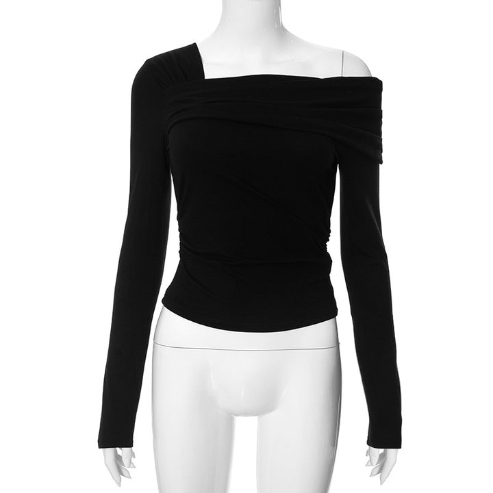 Femme Off-Shoulder Rynk Langærmet Top Stilla
