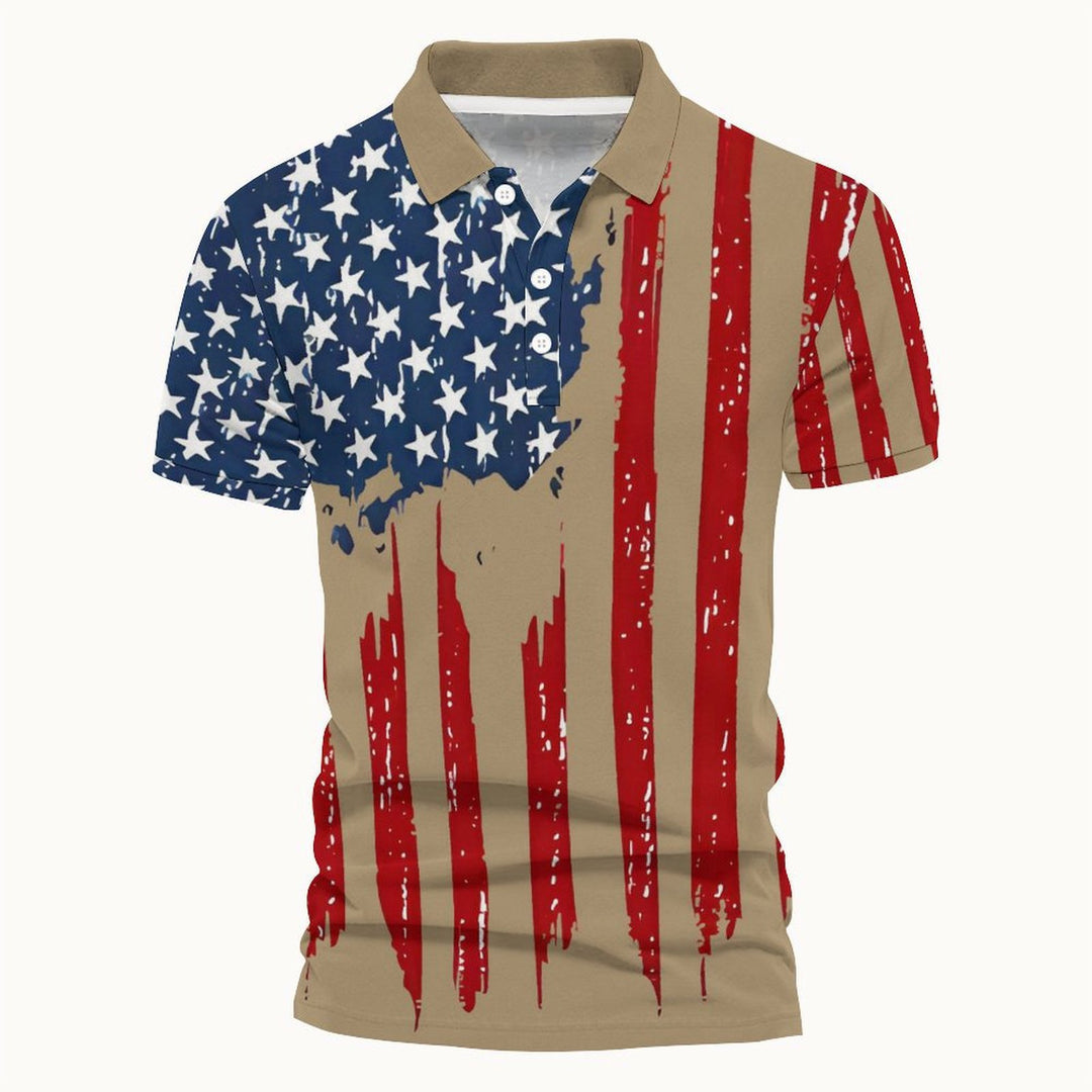 Herrer mode polo skjorte med patriotisk design Stilla