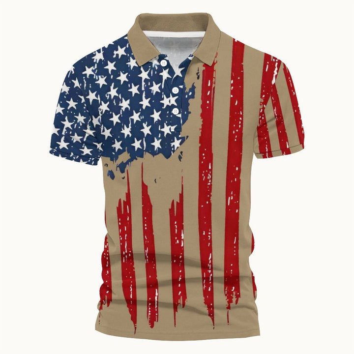 Herrer mode polo skjorte med patriotisk design Stilla