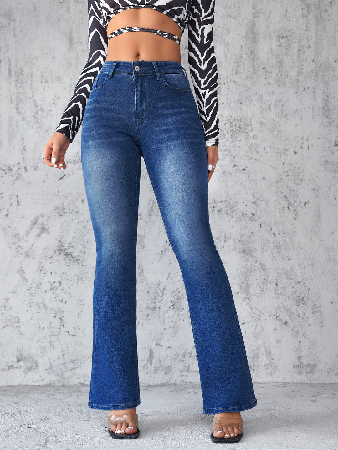 Dame Flared Jeans med høj talje og vintage karakter Stilla