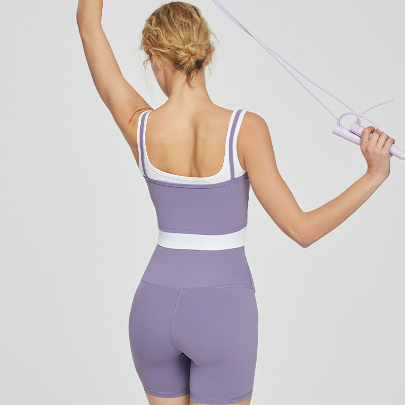 Dame sporty bustier med brede stropper og dobbelt krave Stilla