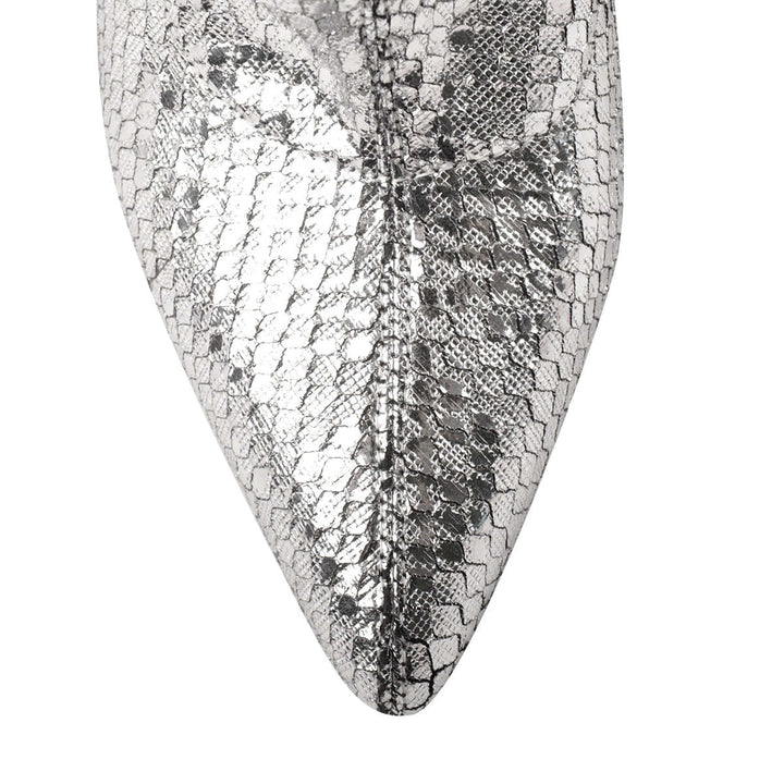 Dame Over-the-Knee Glinsende Stiletto-Støvler med Slangeskinds-Textur Stilla