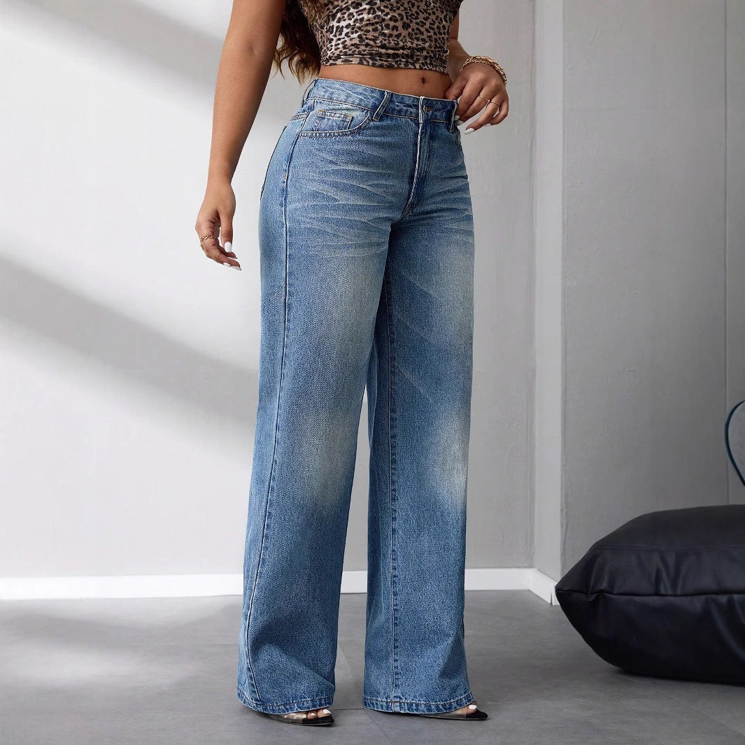 Dame bredskårede højredede jeans i en afslappet vintage stil Stilla