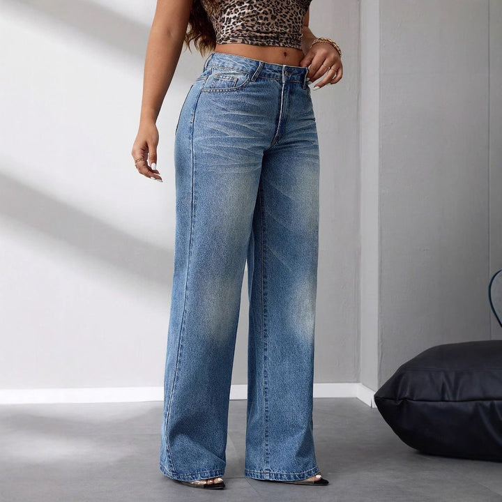 Dame bredskårede højredede jeans i en afslappet vintage stil Stilla