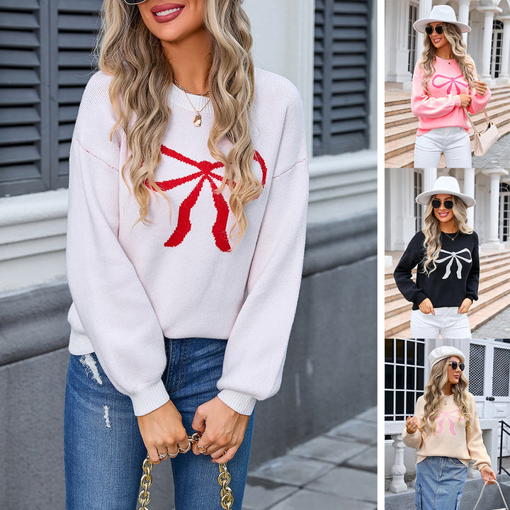 Kvindernes oversized sweater med moderne bue design Stilla