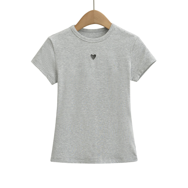 Dame T-shirt med hjerteudskæring og komfortabel pasform Stilla