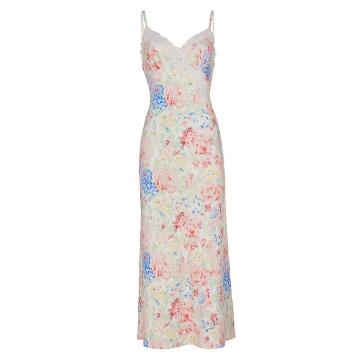 Damen Figurbetontes Maxidress mit Spitzenakzenten Skovae