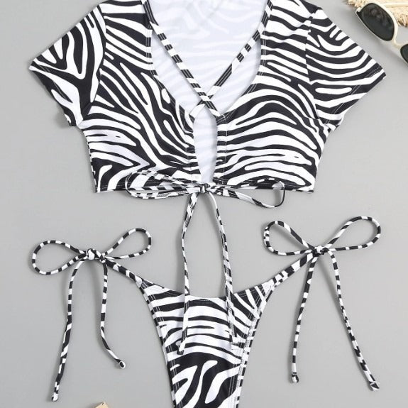 Dame Trendy Cut-Out Crop Top Bikini Sæt Stilla