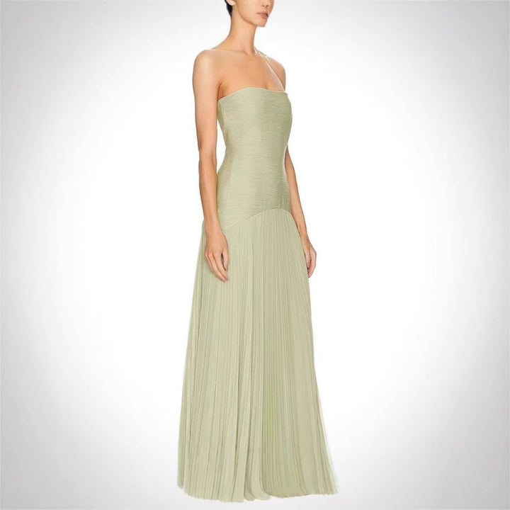 Damer Strapless Maxikjole med plisseret design og elegant snit Stilla