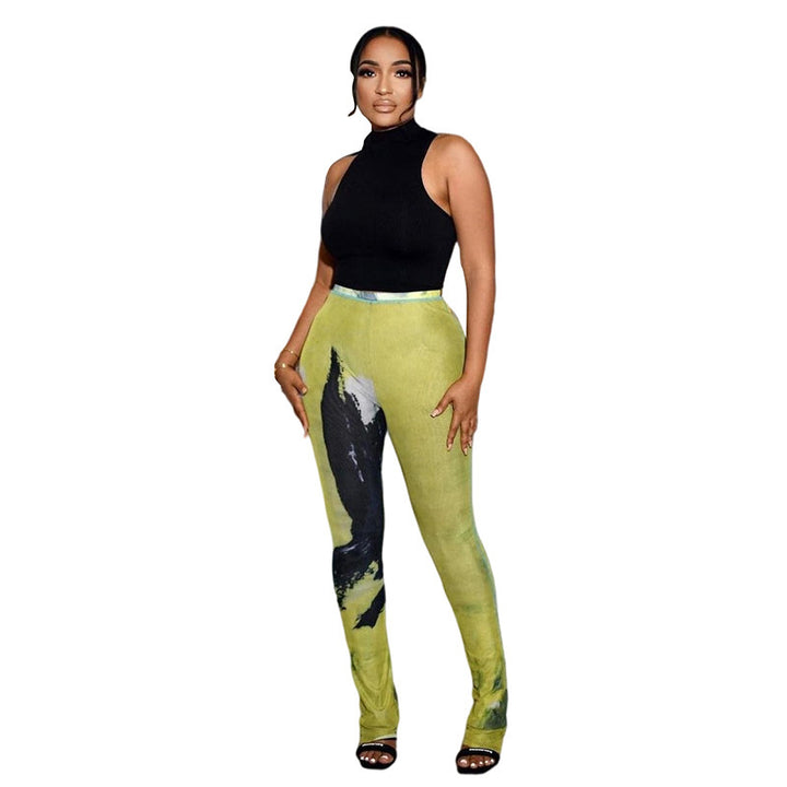 Dame Højkvalitets Sportleggings med kreativt Grafikdesign Stilla