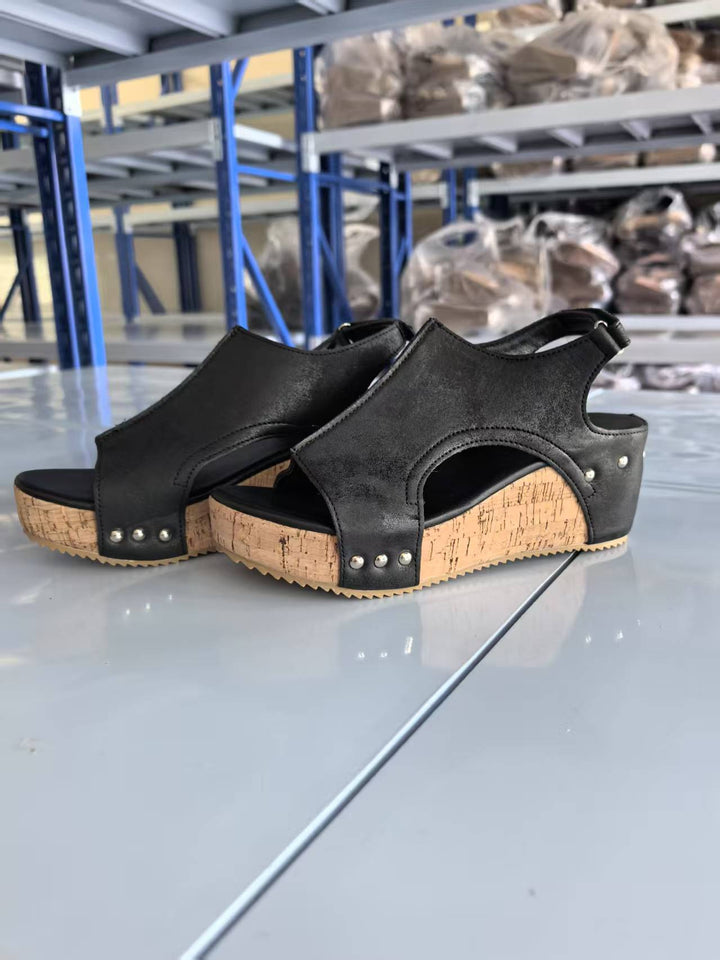 Dame Wedge-sandaletter med moderne korkdesign og ergonomisk fodseng Stilla