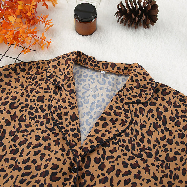 Dame Kimono-robe med moderne leopardmønster Stilla