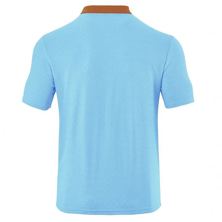Herrer nan slankt kortærmet Henley polo skjorte med mandarin krave og fin jacquard struktur Skovae