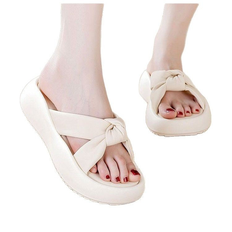 Dame plateau-sandaler med moderne sløjfe-design og skridsikker sål Stilla