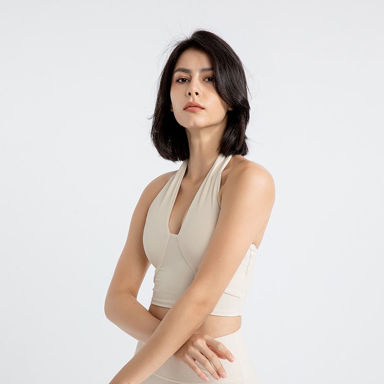 Stilla | Running Sports Bra Rygløs Halterneck Yoga Top Til Kvinder