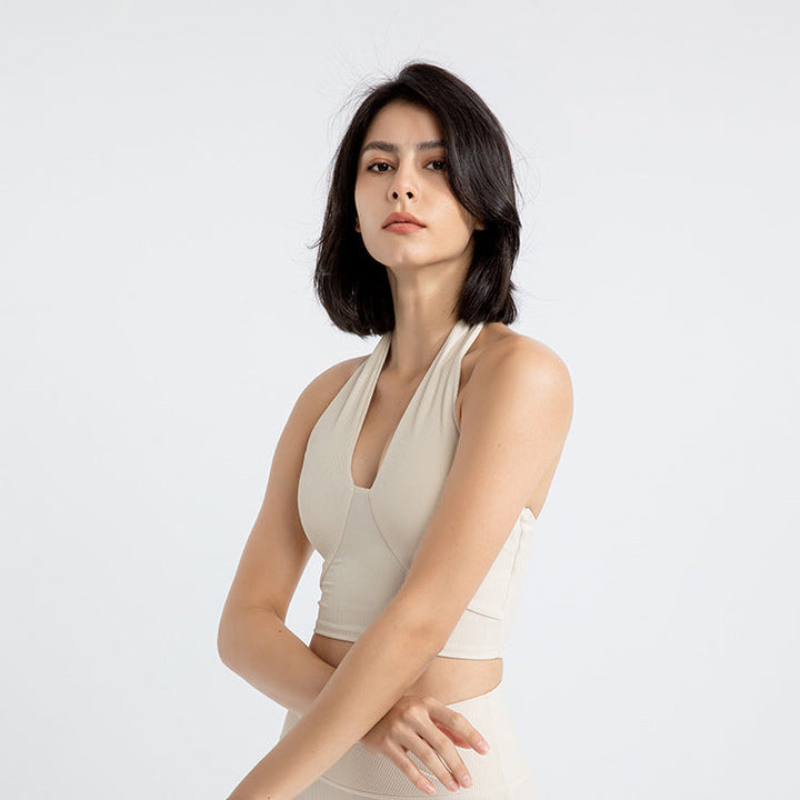 Stilla | Running Sports Bra Rygløs Halterneck Yoga Top Til Kvinder