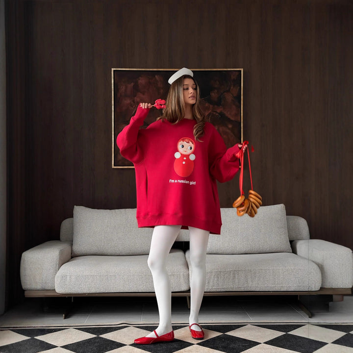 Kvinders oversized sweatshirt med originaltryk og komfortabel pasform Stilla