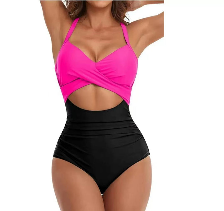 Dame Én-delt Bikini med moderigtig Cut-Out og Dyreprint Skovae