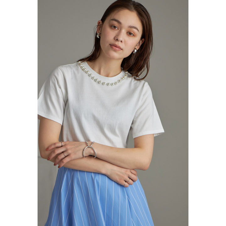 Dame Elegant Perleaccentueret Fritidsbluse Stilla
