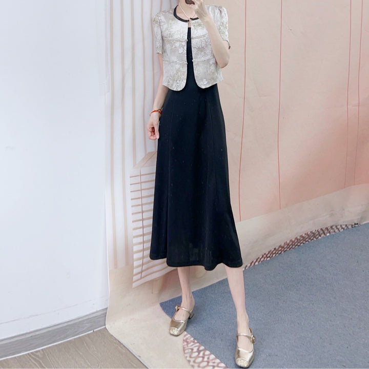 Damer elegant Cropped Blazer med blomstermotiv og moderne snit Stilla