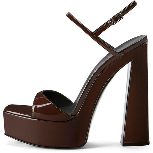 Femme Strappy High Platform Sandaler med Chunky Heel Stilla