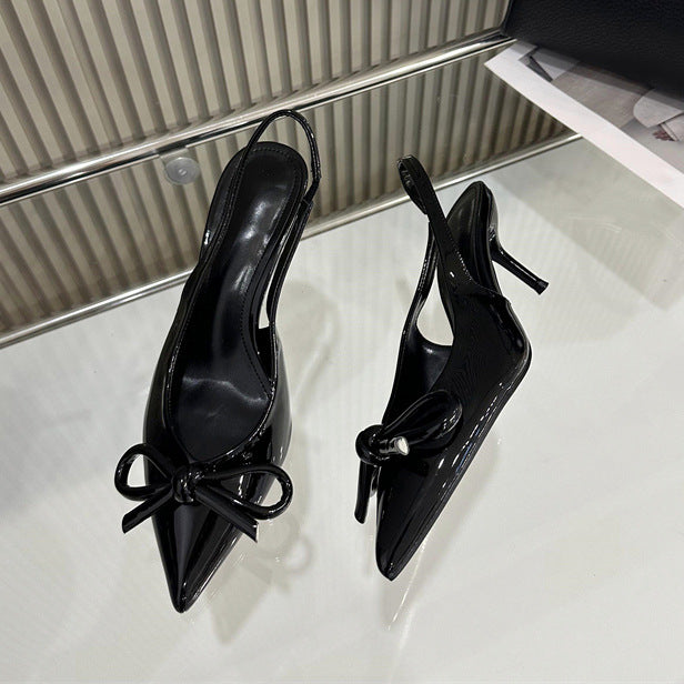 Dame Slingback Højhælede sko med elegant bue dekoration og spids tå Stilla