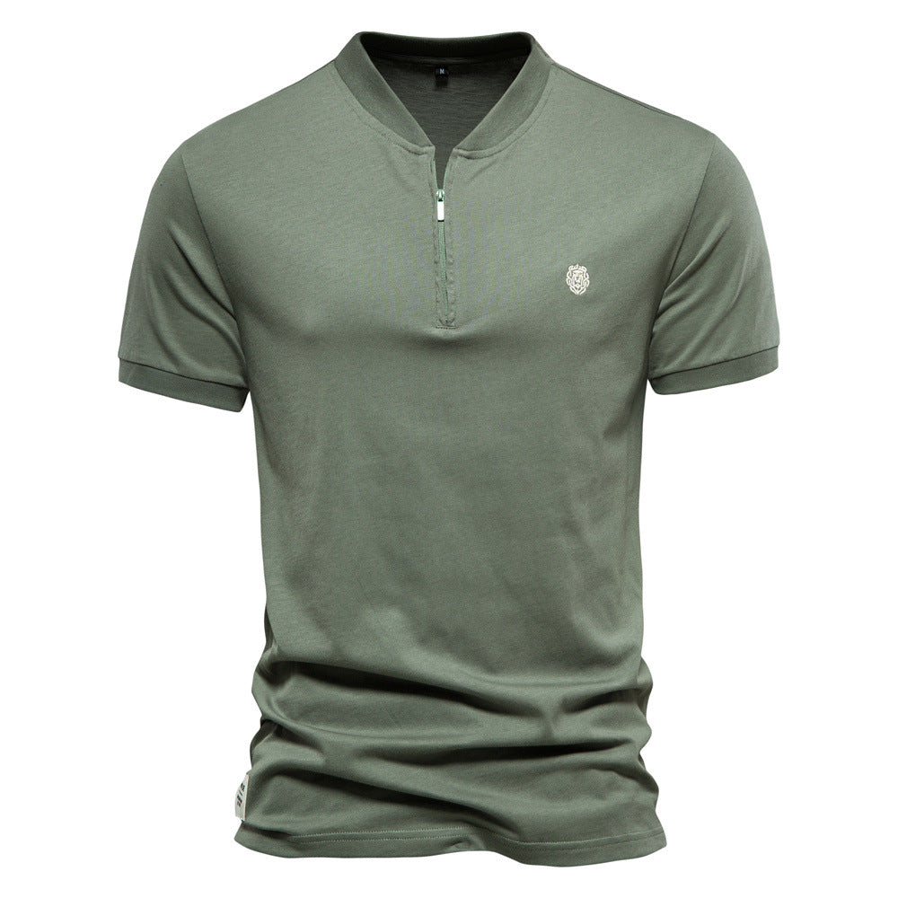 Herrer Poloshirt med moderne ståkrave og kvalitetslynlås Stilla
