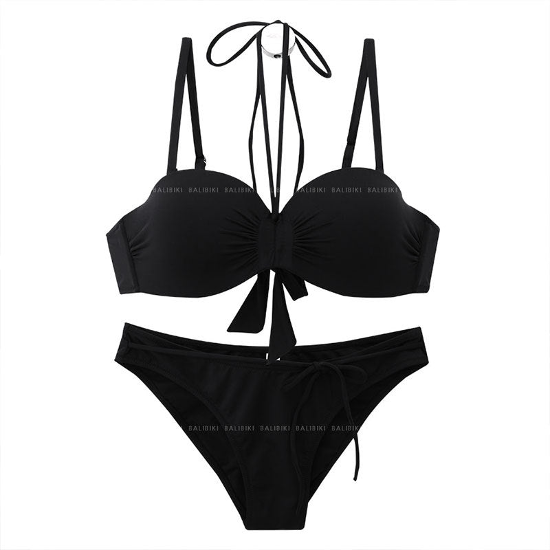 Dame bikini sæt med raffineret knude-design og justerbare snorebånd Stilla