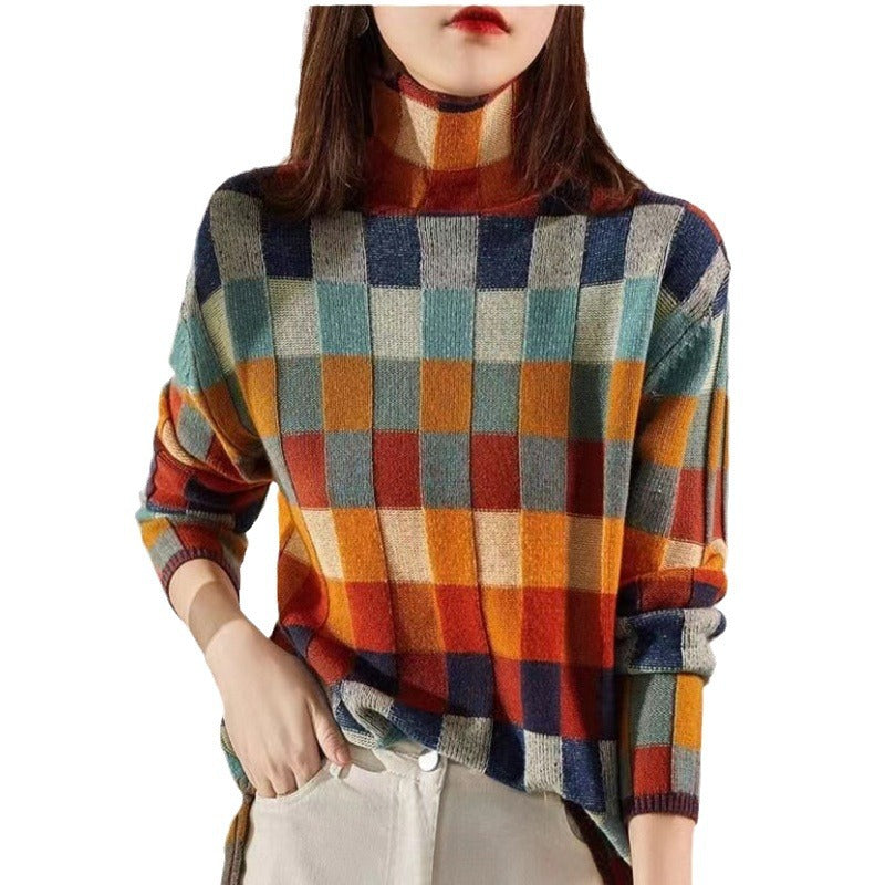 Kvinders oversized sweater i ternet mønster Stilla