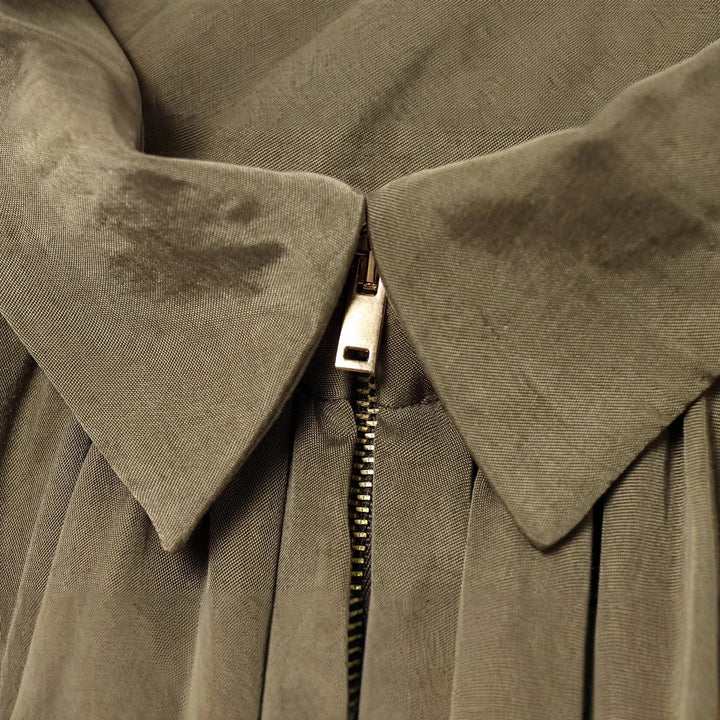 Damer Plisseret Bluse med Elegant Stående Krave Stilla