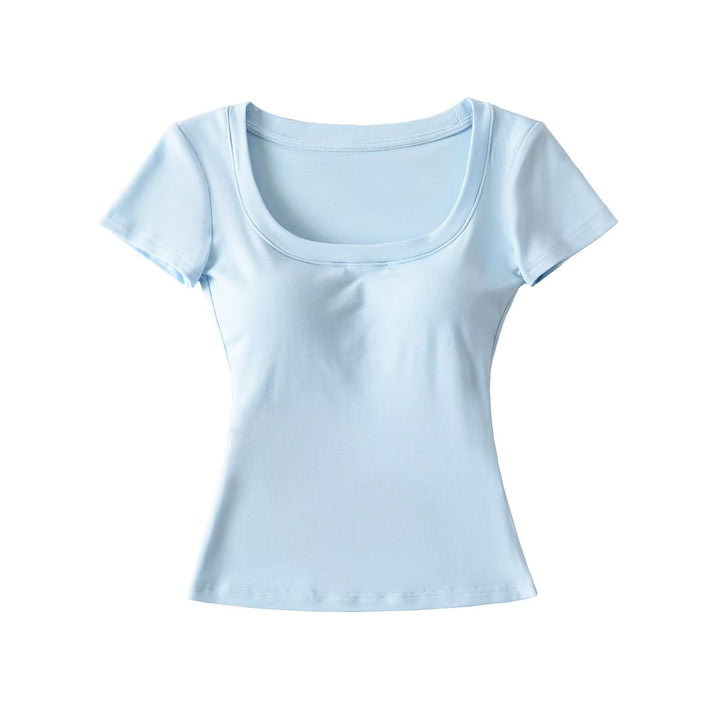 Dame figurtilpasset rundhals T-shirt lavet af kvalitetsbomuld Stilla