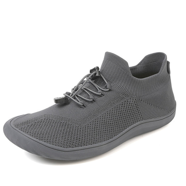 Unisex nan slank strik slip-on træner med justerbar snøring og ultra fleksibel minimal sål Skovae