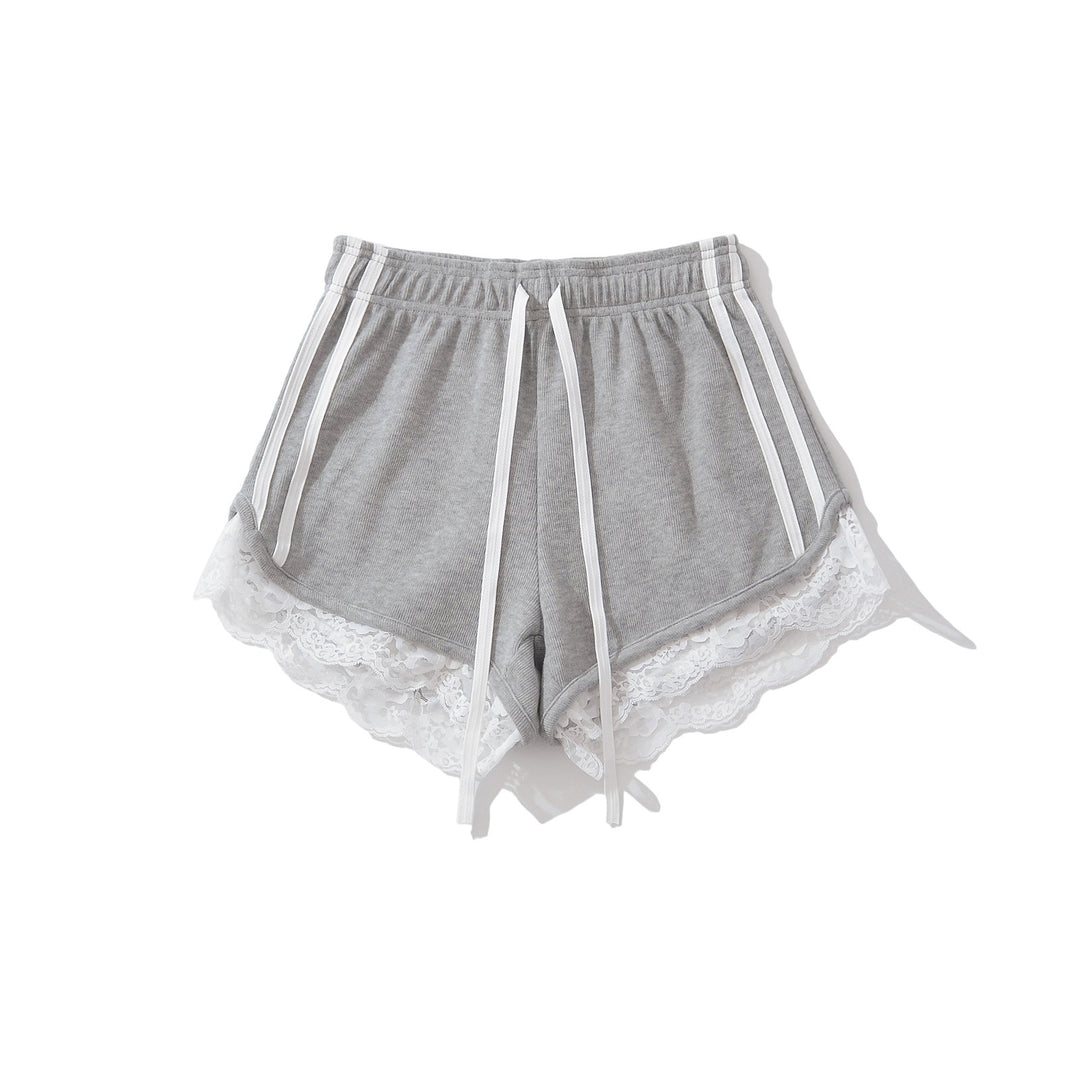 Dame sportlige shorts med spidsdetaljer og justerbar snor Stilla
