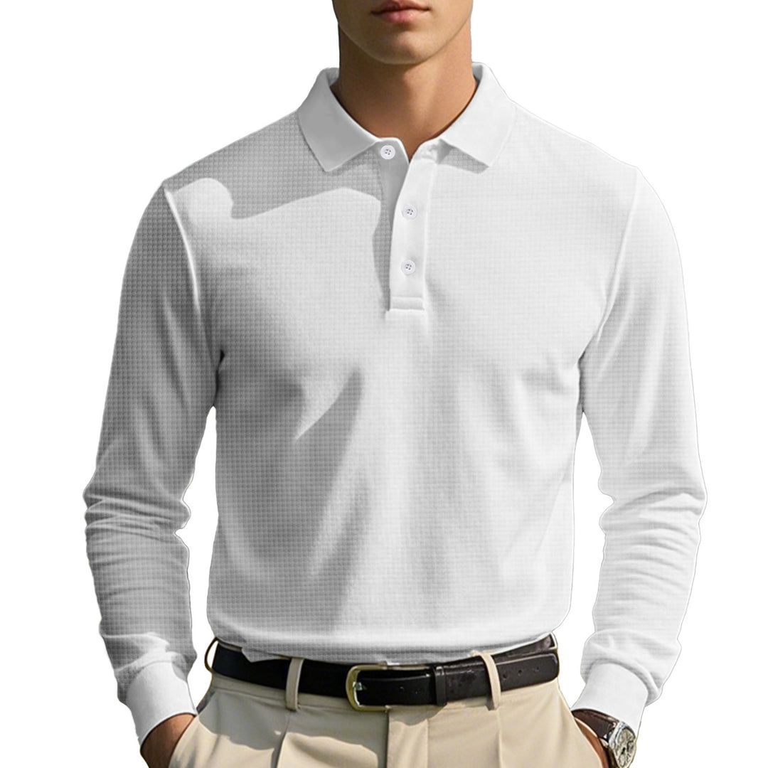 Herrer langærmet Poloshirt med struktureret design og komfortabel pasform Stilla