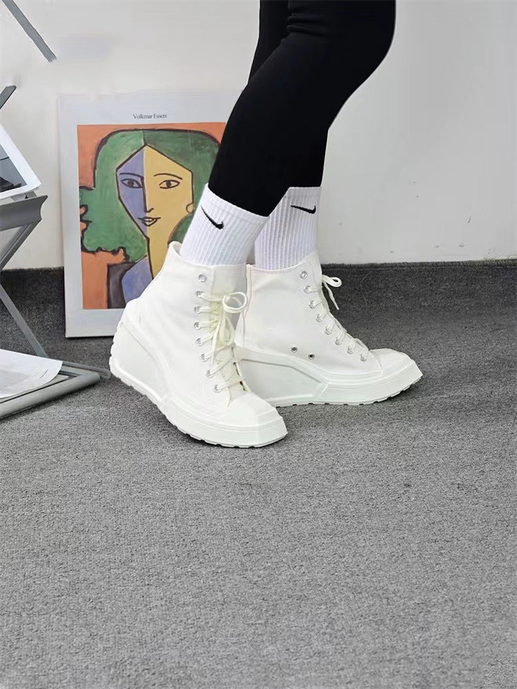 Dame High-Top Plateau-Sneakers med elastisk snørring og moderigtigt design Stilla