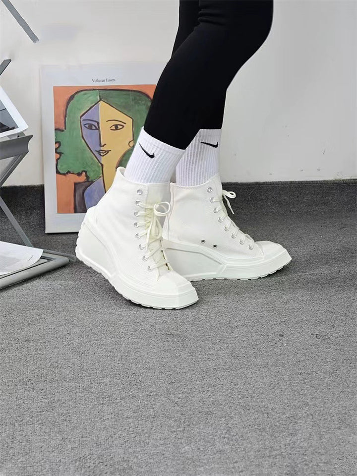 Dame High-Top Plateau-Sneakers med elastisk snørring og moderigtigt design Stilla