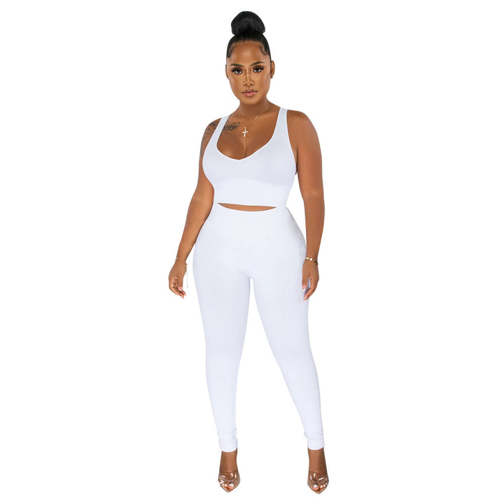 Dame Sporty Sæt bestående af Crop Top og High-Waist-Leggings Stilla