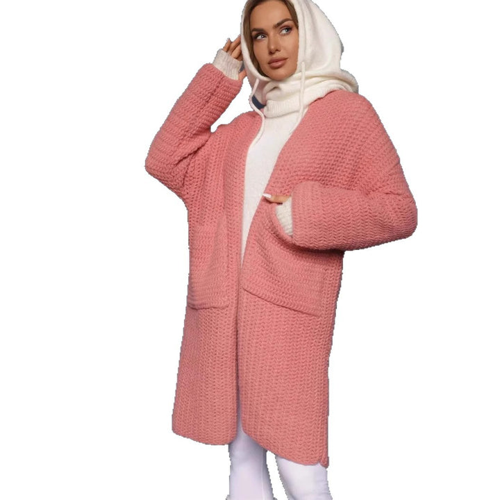Kvinders oversized cardigan med dyb V-hals og praktiske lommer Stilla