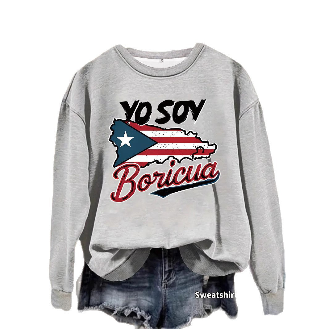 Kvinders sweatshirt med kreativ Puerto Rico design og afslappet pasform Stilla