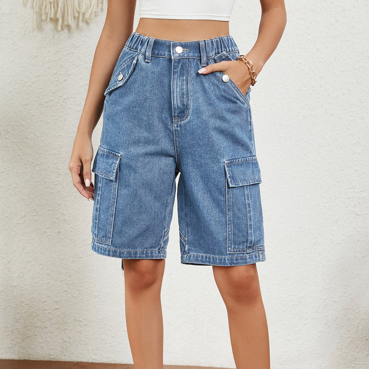Dame Cargo-shorts med høje lommer og justerbar talje Stilla