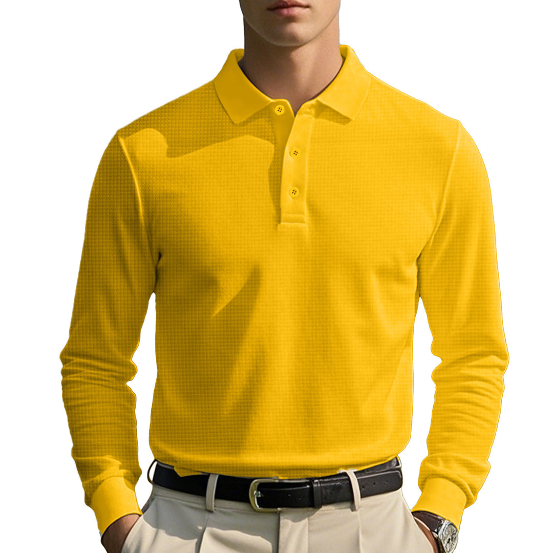 Herrer langærmet Poloshirt med struktureret design og komfortabel pasform Stilla