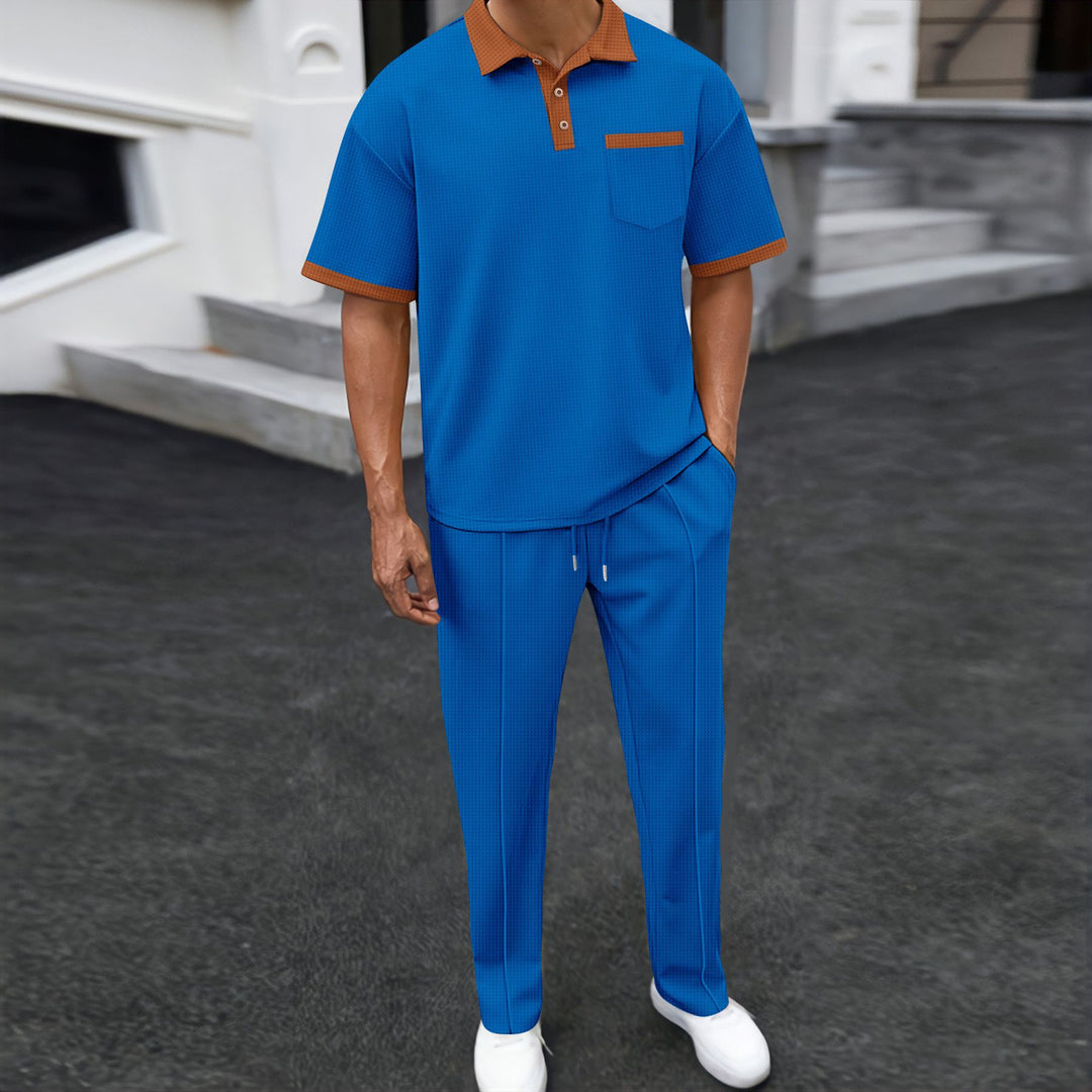 Herrer fritidsdragt med stylish polo krave og åndbart materiale Stilla