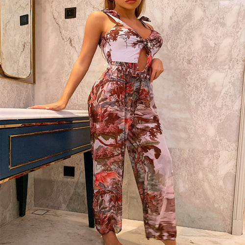 Damer Sommerlige Jumpsuit med blomsterdesign Skovae