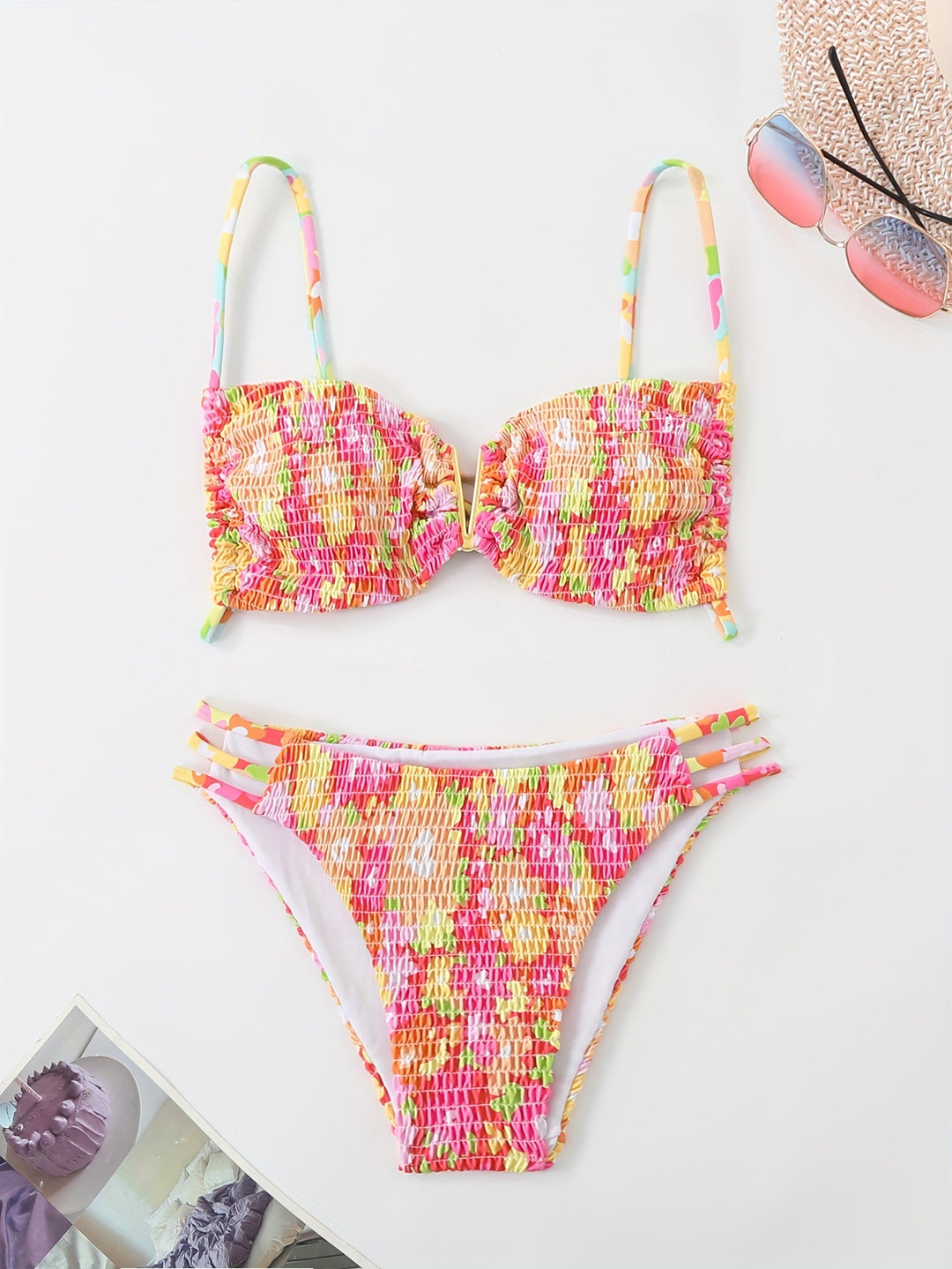 Dame bandeau bikini med legende ruffle design Skovae
