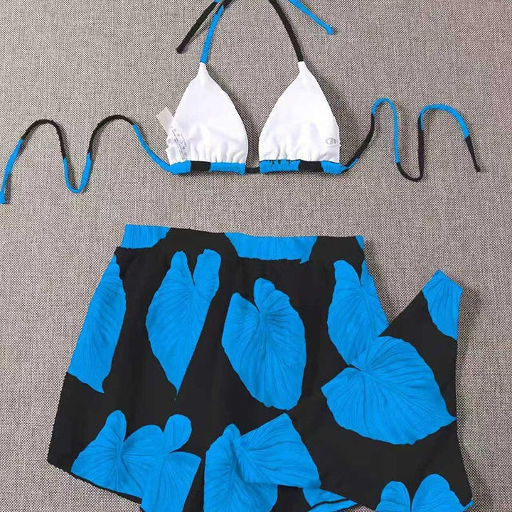Dame 2-delt bikini-sæt med trendy nederdel Skovae