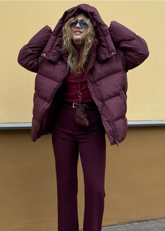 Stilla | Burgundy Puffer Jakke - Luxe Vinter Komfort