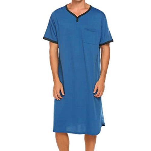 Herrer nan lang bomulds natshirt med Henley-krave Skovae