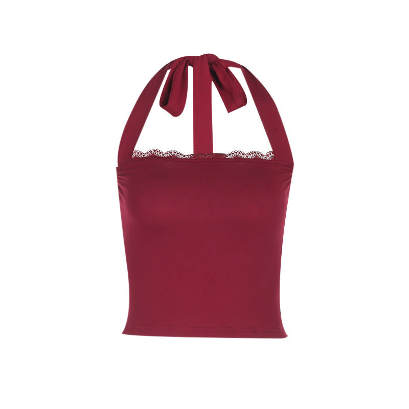 Dame Elegant Spidsbesat Camisole Top Stilla