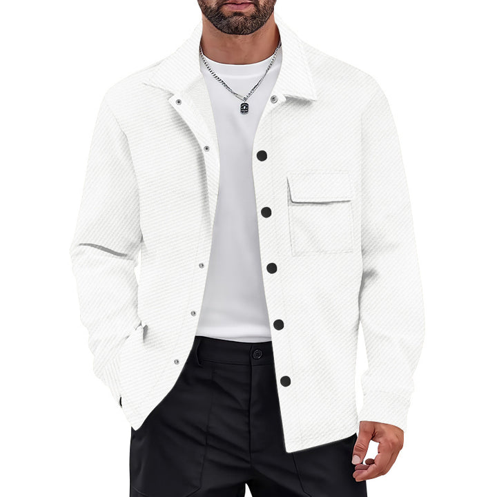 Herrer afslappet button-down skjortejakke med brystlomme og struktureret design Stilla